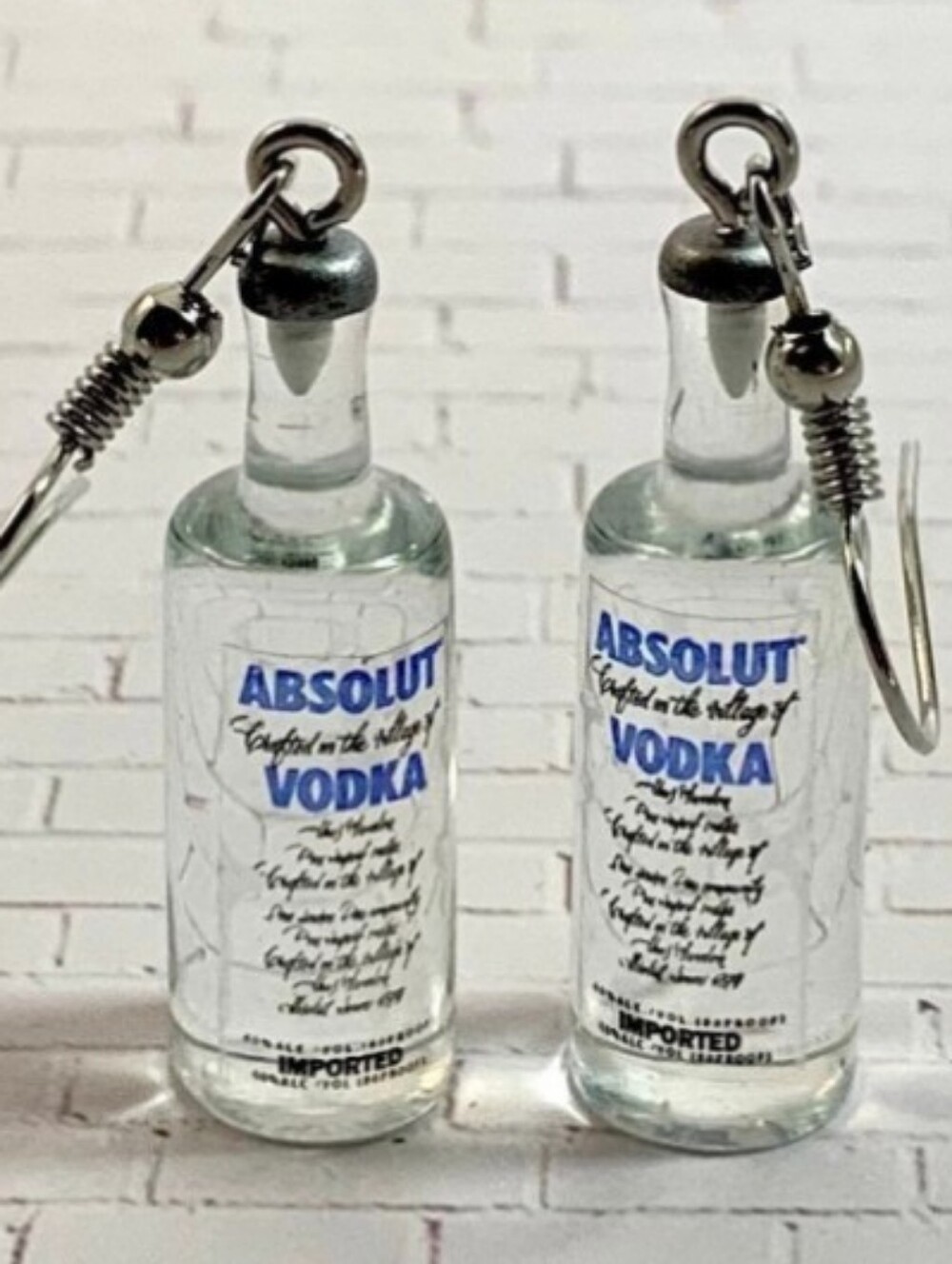 Absolut Vodka Bottle Earrings